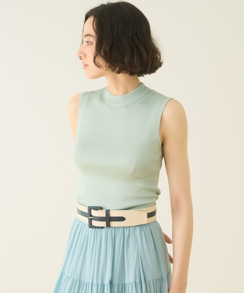 ANAYI(アナイ)の「アセテートポリエステルノースリ プルオーバー <手洗い可>(ニット/セーター・レディース・ブラック/ダークグリーン/ミント・38/36)」の3枚目の写真