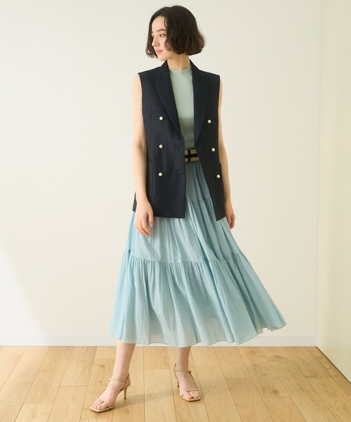 ANAYI(アナイ)の「アセテートポリエステルノースリ プルオーバー <手洗い可>(ニット/セーター・レディース・ブラック/ダークグリーン/ミント・38/36)」の7枚目の写真