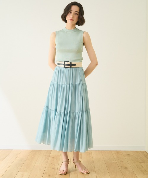 ANAYI(アナイ)の「アセテートポリエステルノースリ プルオーバー <手洗い可>(ニット/セーター・レディース・ブラック/ダークグリーン/ミント・38/36)」の4枚目の写真