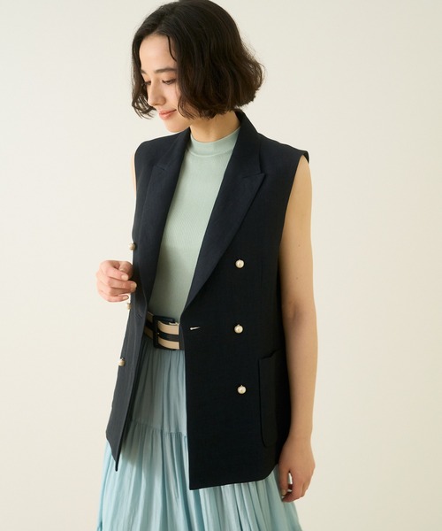 ANAYI(アナイ)の「アセテートポリエステルノースリ プルオーバー <手洗い可>(ニット/セーター・レディース・ブラック/ダークグリーン/ミント・38/36)」の6枚目の写真