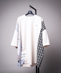 AFYFSIDE CHECK SS/オーバーサイズ サイドチェックTシャツ 半袖