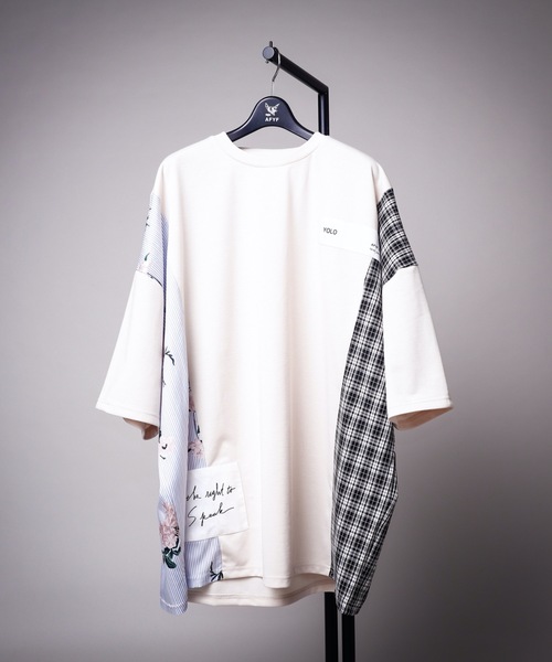 AFYF(エーエフワイエフ)の「AFYFSIDE CHECK SS/オーバーサイズ サイドチェックTシャツ 半袖(Tシャツ/カットソー・メンズ・ホワイト系その他/ブラック系その他/ベージュ系その他/ホワイト系その他2/ベージュ系その他2・FREE)」の1枚目の写真