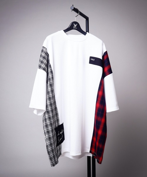 AFYF(エーエフワイエフ)の「AFYFSIDE CHECK SS/オーバーサイズ サイドチェックTシャツ 半袖(Tシャツ/カットソー・メンズ・ホワイト系その他/ブラック系その他/ベージュ系その他/ホワイト系その他2/ベージュ系その他2・FREE)」の6枚目の写真