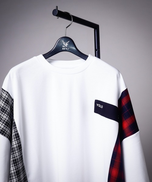 AFYF(エーエフワイエフ)の「AFYFSIDE CHECK SS/オーバーサイズ サイドチェックTシャツ 半袖(Tシャツ/カットソー・メンズ・ホワイト系その他/ブラック系その他/ベージュ系その他/ホワイト系その他2/ベージュ系その他2・FREE)」の7枚目の写真