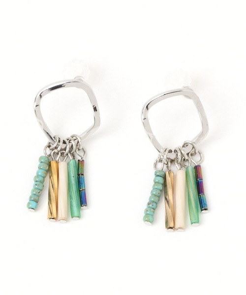 GLOBAL WORK（グローバルワーク）の「MADE IN JAPAN/ガラス樹脂ピアス/277868（ピアス（両耳用）・レディース・ブラウン/ピンク/ライトグリーン・FREE）」の3枚目の写真