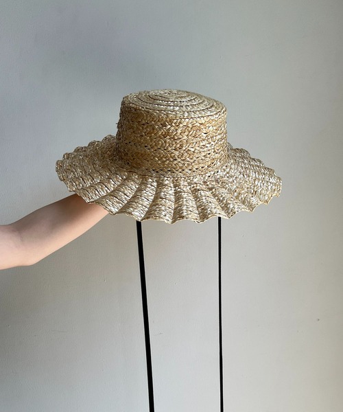 CAPRICIEUX LE'MAGE(カプリシューレマージュ)の「なみなみハット(ハット・レディース・ベージュ/ブラック・FREE)」の10枚目の写真