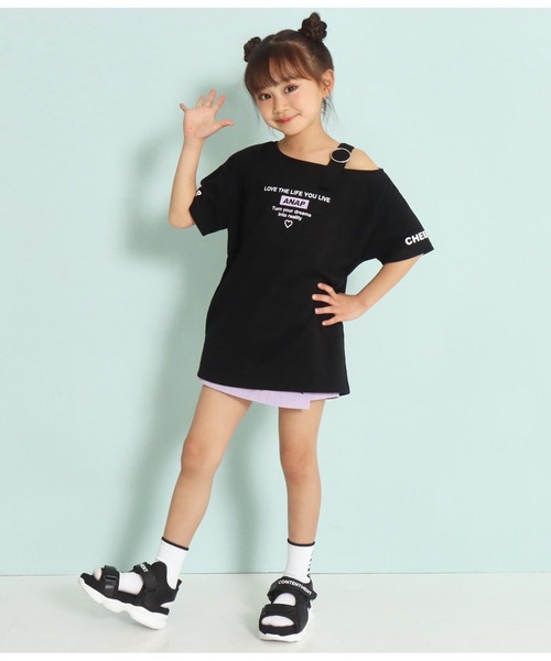 ANAP kids(アナップキッズ)の「肩ベルトワンショルダーチュニック(チュニック・キッズ・ミント/サックスブルー/ブラック・110cm/130cm/120cm)」の6枚目の写真