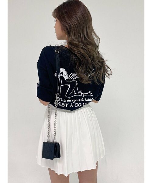 GYDA（ジェイダ）の「BABY A GO GO UNISEX Tシャツ（Tシャツ/カットソー・レディース・ブラック/オフホワイト・FREE）」の4枚目の写真