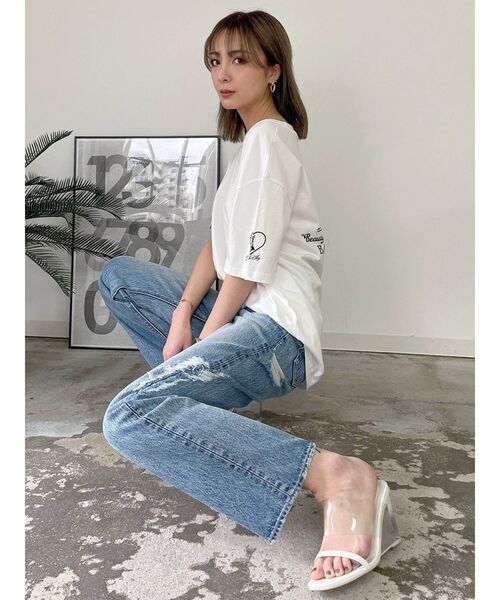 GYDA（ジェイダ）の「BABY A GO GO UNISEX Tシャツ（Tシャツ/カットソー・レディース・ブラック/オフホワイト・FREE）」の12枚目の写真