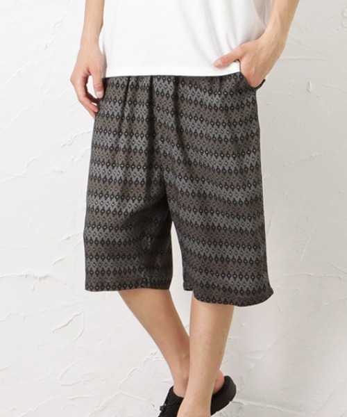 Mac-House(マックハウス)の「SARARI サラリ ステテコ イカット柄(その他パンツ・メンズ・ブラック/ブラウン・M/XL/L)」の6枚目の写真