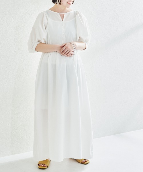 acro（アクロ）の「カットアウトボリュームスリーブワンピース/AC1415（ワンピース・レディース・ブラック/グリーン/ホワイト・ﾌﾘ-）」の8枚目の写真