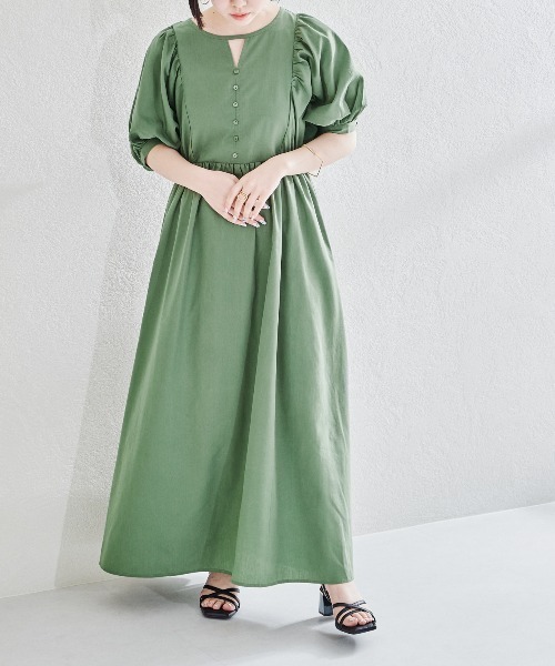 acro（アクロ）の「カットアウトボリュームスリーブワンピース/AC1415（ワンピース・レディース・ブラック/グリーン/ホワイト・ﾌﾘ-）」の19枚目の写真