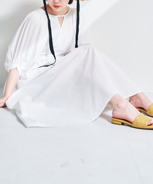 acro（アクロ）の「カットアウトボリュームスリーブワンピース/AC1415（ワンピース・レディース・ブラック/グリーン/ホワイト・ﾌﾘ-）」の7枚目の写真