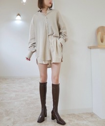 リネン混オーバーサイズシャツ(セットアップ対応)