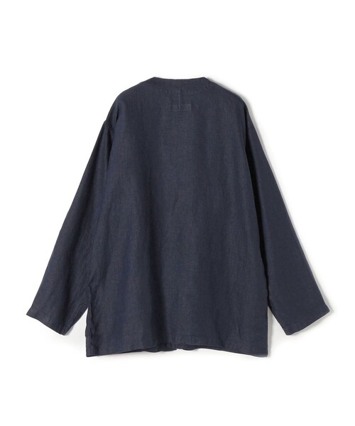 SHIPS Days（シップスデイズ）の「SHIPS Days: リネン ミリタリー ノーカラー シャツジャケット（ノーカラージャケット・メンズ・ブラック/ネイビー・MEDIUM/LARGE）」の20枚目の写真