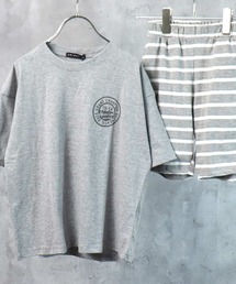 パンツ Tシャツ パンツ ボーダー柄」に該当するグレー/灰色系の