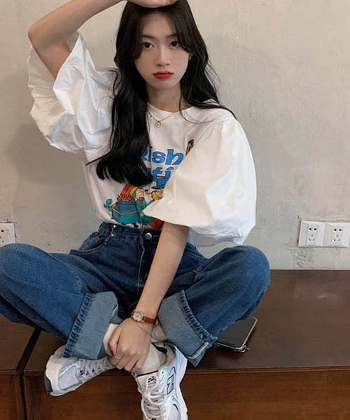 gossip！ロサンゼルス（ゴシップロサンゼルス）の「パフスリーブ　プリント Ｔシャツ（Tシャツ/カットソー・レディース・ホワイト・FREE）」の10枚目の写真