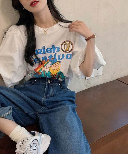 gossip！ロサンゼルス（ゴシップロサンゼルス）の「パフスリーブ　プリント Ｔシャツ（Tシャツ/カットソー・レディース・ホワイト・FREE）」の17枚目の写真