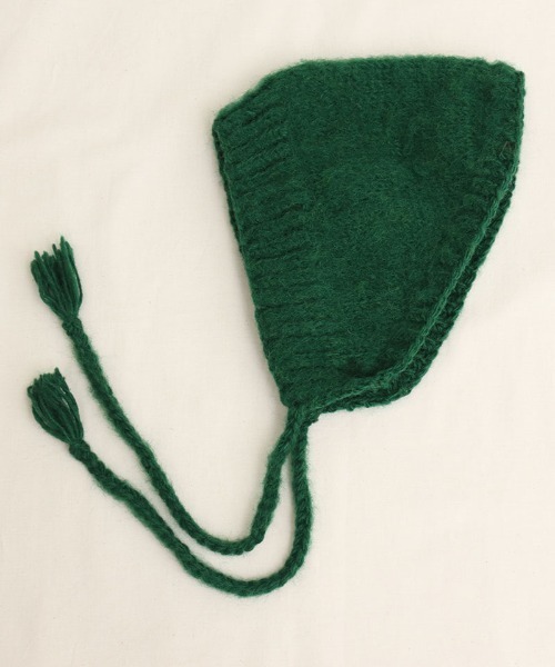 I am I in fact...（アイアムアイインファクト）の「BRUSHED WOOL　HOOD WARMER（ニットキャップ/ビーニー・レディース・ホワイト/レッド/イエロー/ブルー/グリーン・FREE）」の3枚目の写真