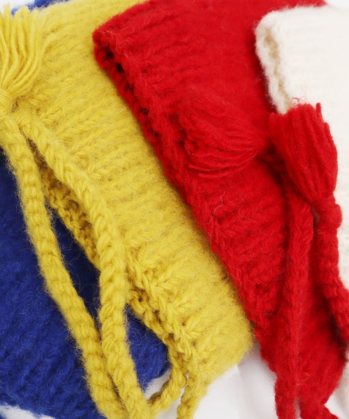 I am I in fact...（アイアムアイインファクト）の「BRUSHED WOOL　HOOD WARMER（ニットキャップ/ビーニー・レディース・ホワイト/レッド/イエロー/ブルー/グリーン・FREE）」の6枚目の写真