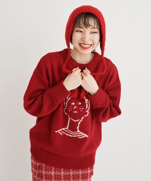I am I in fact...（アイアムアイインファクト）の「BRUSHED WOOL　HOOD WARMER（ニットキャップ/ビーニー・レディース・ホワイト/レッド/イエロー/ブルー/グリーン・FREE）」の19枚目の写真