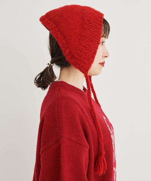 I am I in fact...（アイアムアイインファクト）の「BRUSHED WOOL　HOOD WARMER（ニットキャップ/ビーニー・レディース・ホワイト/レッド/イエロー/ブルー/グリーン・FREE）」の14枚目の写真