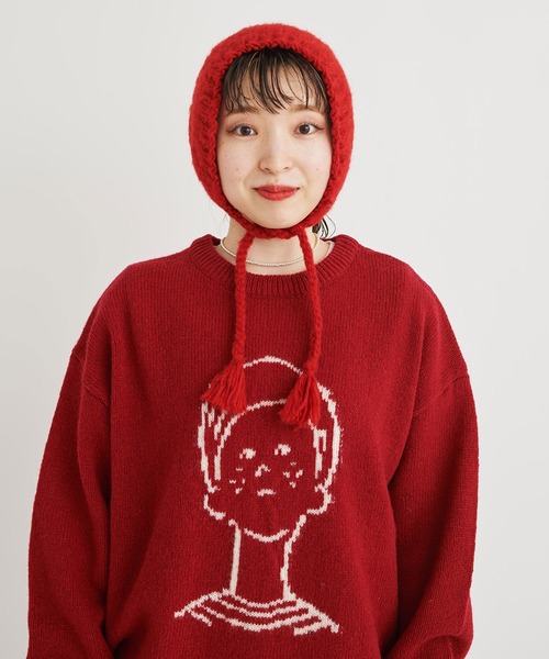 I am I in fact...（アイアムアイインファクト）の「BRUSHED WOOL　HOOD WARMER（ニットキャップ/ビーニー・レディース・ホワイト/レッド/イエロー/ブルー/グリーン・FREE）」の16枚目の写真