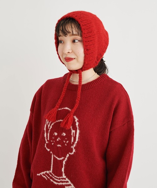 I am I in fact...（アイアムアイインファクト）の「BRUSHED WOOL　HOOD WARMER（ニットキャップ/ビーニー・レディース・ホワイト/レッド/イエロー/ブルー/グリーン・FREE）」の17枚目の写真