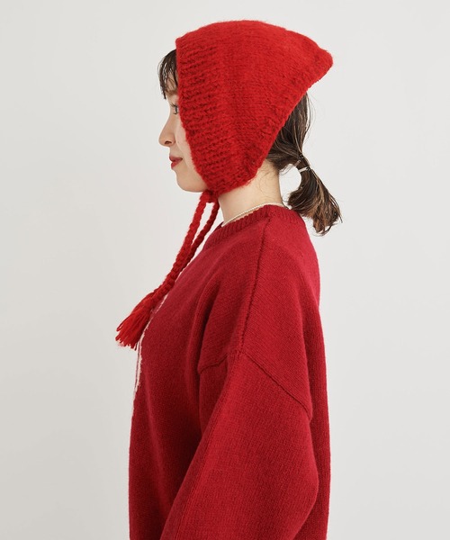 I am I in fact...（アイアムアイインファクト）の「BRUSHED WOOL　HOOD WARMER（ニットキャップ/ビーニー・レディース・ホワイト/レッド/イエロー/ブルー/グリーン・FREE）」の18枚目の写真