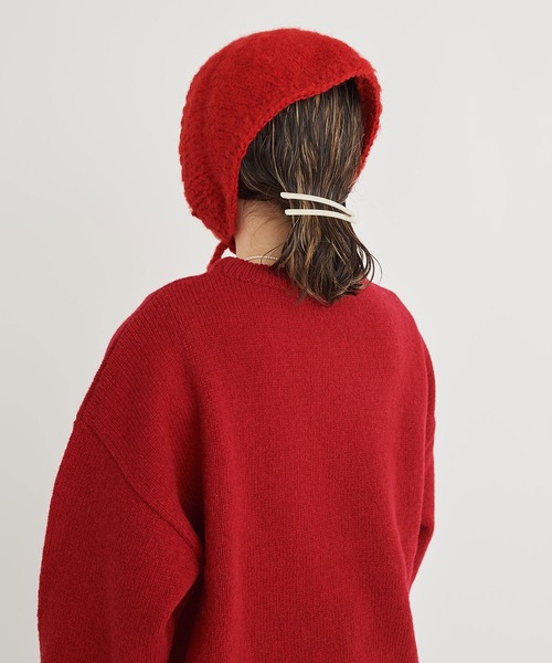 I am I in fact...（アイアムアイインファクト）の「BRUSHED WOOL　HOOD WARMER（ニットキャップ/ビーニー・レディース・ホワイト/レッド/イエロー/ブルー/グリーン・FREE）」の15枚目の写真