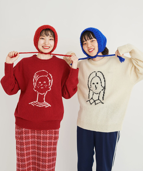 I am I in fact...（アイアムアイインファクト）の「BRUSHED WOOL　HOOD WARMER（ニットキャップ/ビーニー・レディース・ホワイト/レッド/イエロー/ブルー/グリーン・FREE）」の9枚目の写真