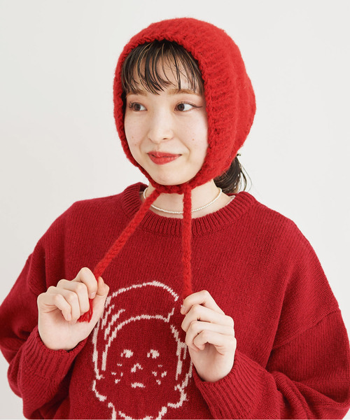 I am I in fact...（アイアムアイインファクト）の「BRUSHED WOOL　HOOD WARMER（ニットキャップ/ビーニー・レディース・ホワイト/レッド/イエロー/ブルー/グリーン・FREE）」の12枚目の写真
