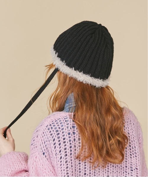 kaorinomori（カオリノモリ）の「kaorinomori リースニット（ニットキャップ/ビーニー・レディース・ホワイト/ブラック・FREE）」の10枚目の写真