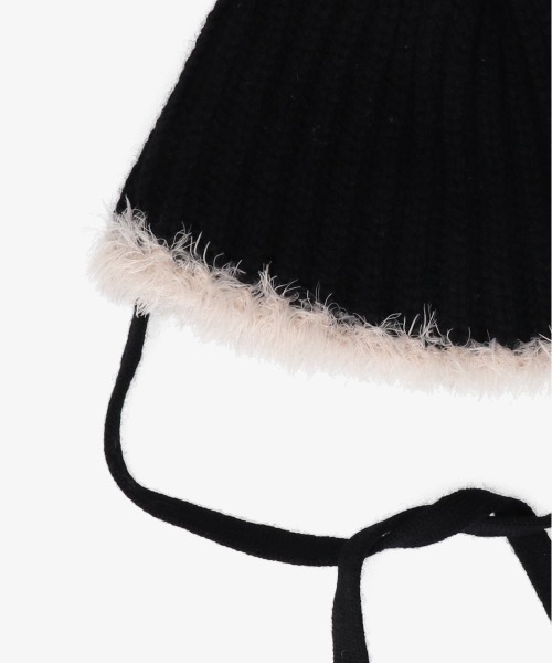 kaorinomori（カオリノモリ）の「kaorinomori リースニット（ニットキャップ/ビーニー・レディース・ホワイト/ブラック・FREE）」の13枚目の写真