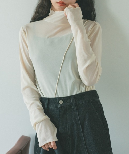 VANNIE U(ヴァニーユー)の「ソフトメロウシアートップス/前後2WAY(Tシャツ/カットソー・レディース・ブラック/ベージュ/レッド/アイボリー・FREE)」の15枚目の写真