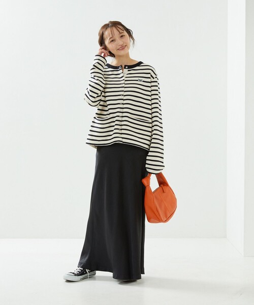 FREAK'S STORE(フリークスストア)の「TOWN CRAFT × FREAK'S STORE/タウンクラフト 別注 コンパクトカーディガン(カーディガン/ボレロ・レディース・ブラック/ネイビー/レッド/グリーン/ナチュラル/ストライプ・フリ-)」の7枚目の写真