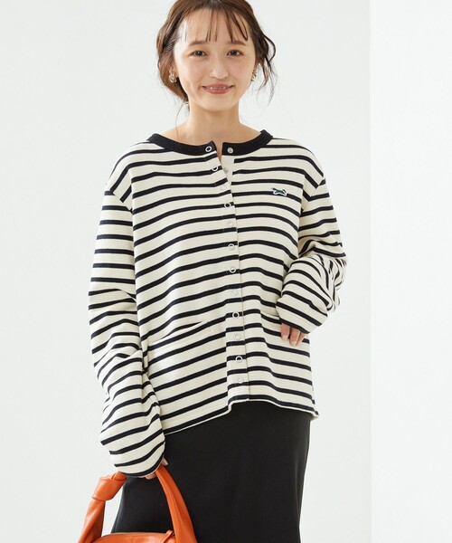 FREAK'S STORE(フリークスストア)の「TOWN CRAFT × FREAK'S STORE/タウンクラフト 別注 コンパクトカーディガン(カーディガン/ボレロ・レディース・ブラック/ネイビー/レッド/グリーン/ナチュラル/ストライプ・フリ-)」の21枚目の写真