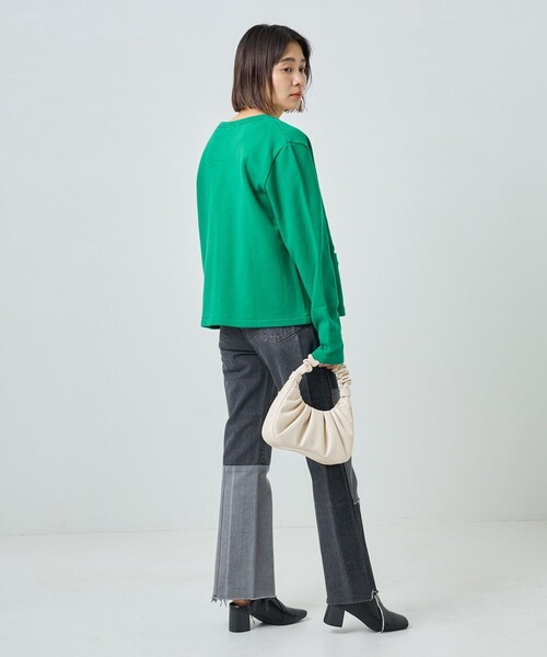 FREAK'S STORE(フリークスストア)の「TOWN CRAFT × FREAK'S STORE/タウンクラフト 別注 コンパクトカーディガン(カーディガン/ボレロ・レディース・ブラック/ネイビー/レッド/グリーン/ナチュラル/ストライプ・フリ-)」の20枚目の写真