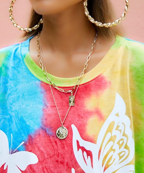 babyShoop（ベイビーシュープ）の「バタフライロゴタイダイ柄半袖TOPS（Tシャツ/カットソー・レディース・ブルー/ライトグリーン/ピンク・FREE）」の7枚目の写真