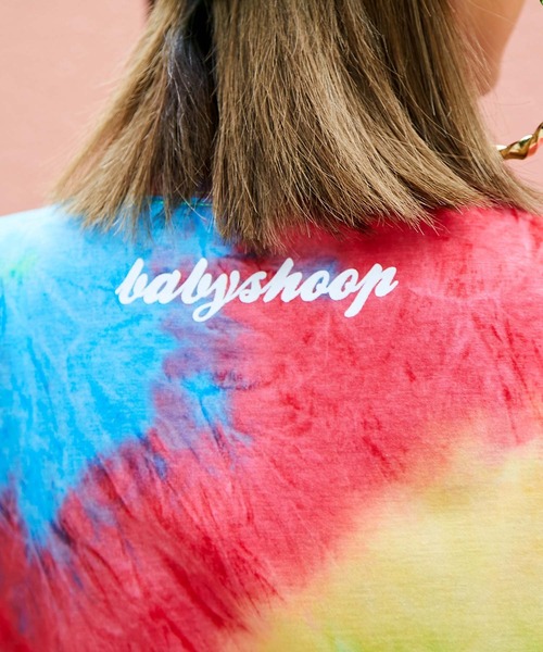 babyShoop（ベイビーシュープ）の「バタフライロゴタイダイ柄半袖TOPS（Tシャツ/カットソー・レディース・ブルー/ライトグリーン/ピンク・FREE）」の10枚目の写真