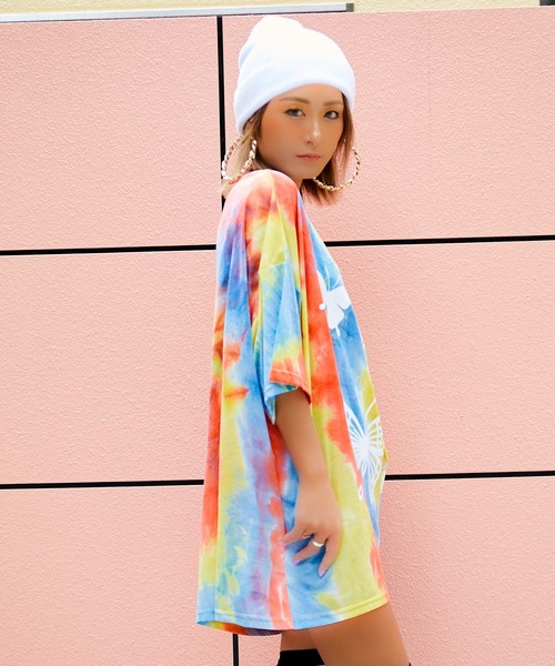 babyShoop（ベイビーシュープ）の「バタフライロゴタイダイ柄半袖TOPS（Tシャツ/カットソー・レディース・ブルー/ライトグリーン/ピンク・FREE）」の14枚目の写真