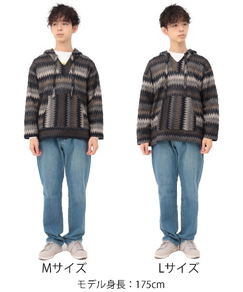 チチカカ（チチカカ）の「【ユニセックス】ラッセルジャカードバハシャツ（パーカー・メンズ・ネイビー/ブラック・MEDIUM/LARGE）」の18枚目の写真