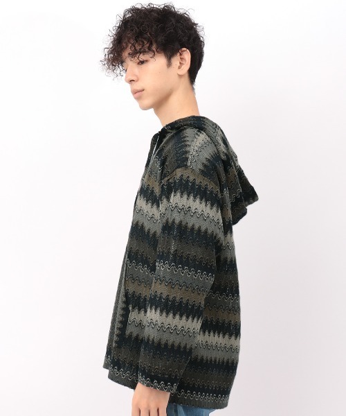 チチカカ（チチカカ）の「【ユニセックス】ラッセルジャカードバハシャツ（パーカー・メンズ・ネイビー/ブラック・MEDIUM/LARGE）」の10枚目の写真