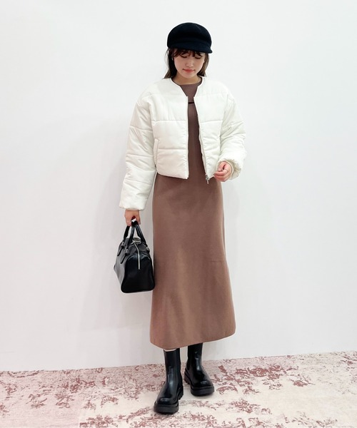 EPIMI E'PIMMY（エピミエピミー）の「レイヤードニットロングワンピース（ワンピース・レディース・ダークブルー/モカ/アイボリー/オフホワイト・MEDIUM）」の9枚目の写真