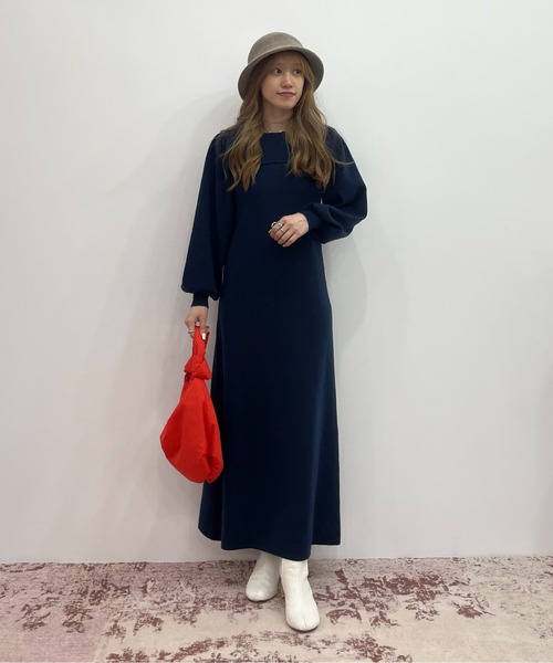 EPIMI E'PIMMY（エピミエピミー）の「レイヤードニットロングワンピース（ワンピース・レディース・ダークブルー/モカ/アイボリー/オフホワイト・MEDIUM）」の21枚目の写真