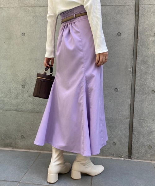 one after another NICE CLAUP(ワンアフターアナザーナイスクラップ)の「ベルト付きマーメイドスカート(スカート・レディース・ブラック/ブラウン/モカ/ラベンダー/ブラック系その他・SMALL/MEDIUM)」の8枚目の写真