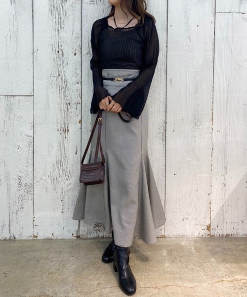 one after another NICE CLAUP(ワンアフターアナザーナイスクラップ)の「ベルト付きマーメイドスカート(スカート・レディース・ブラック/ブラウン/モカ/ラベンダー/ブラック系その他・SMALL/MEDIUM)」の11枚目の写真