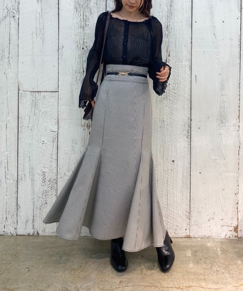 one after another NICE CLAUP(ワンアフターアナザーナイスクラップ)の「ベルト付きマーメイドスカート(スカート・レディース・ブラック/ブラウン/モカ/ラベンダー/ブラック系その他・SMALL/MEDIUM)」の12枚目の写真