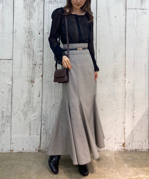 one after another NICE CLAUP(ワンアフターアナザーナイスクラップ)の「ベルト付きマーメイドスカート(スカート・レディース・ブラック/ブラウン/モカ/ラベンダー/ブラック系その他・SMALL/MEDIUM)」の13枚目の写真