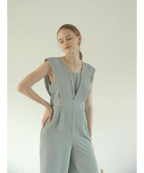 ACYM(アシーム)の「V open ジャンプスーツ(つなぎ/オールインワン・レディース・ブラック/ミント・FREE)」の6枚目の写真